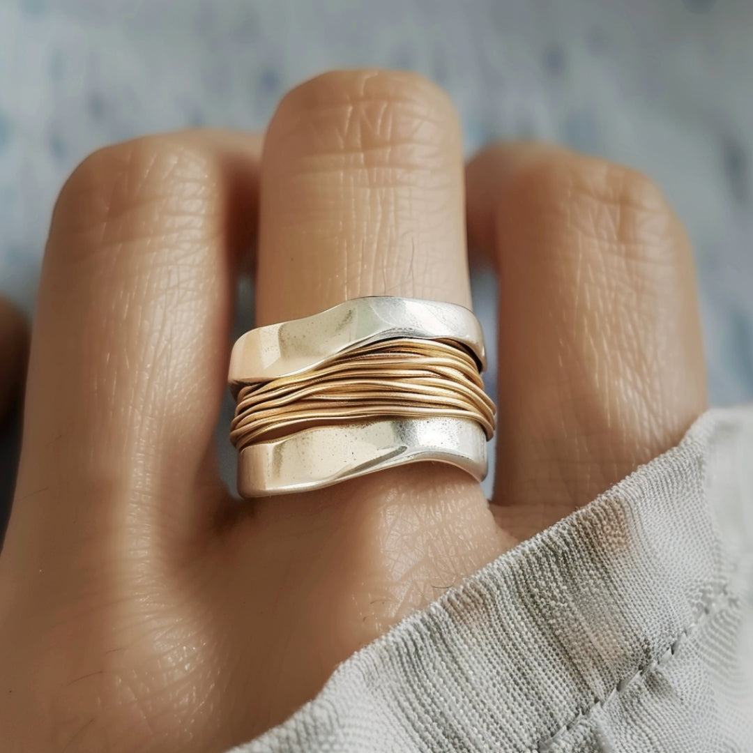 Zilveren Gouden Draadring