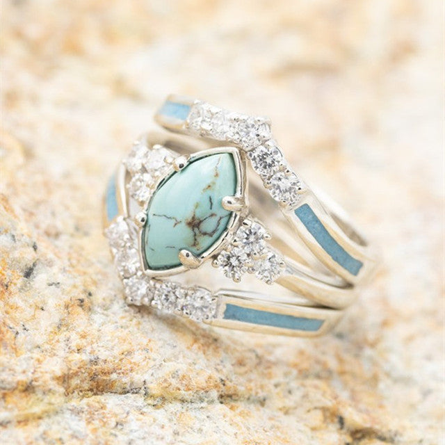 Vintage Blauwe Steen Ring