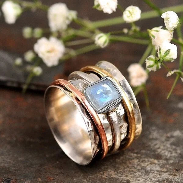 Chunky Maansteen Meditatie Ring