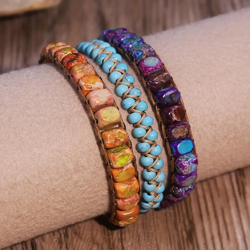 レインボーソウルハートブレスレット