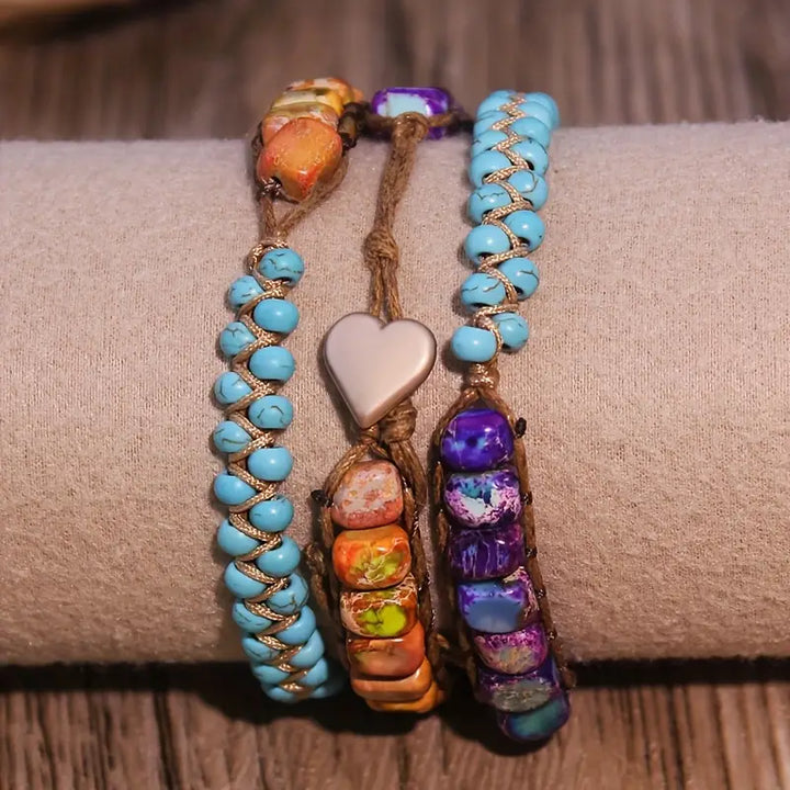 レインボーソウルハートブレスレット