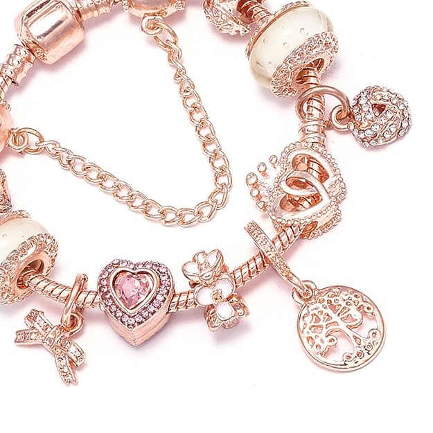 Bransoletka Rose Dreamcatcher z zawieszkami ze srebra próby 925