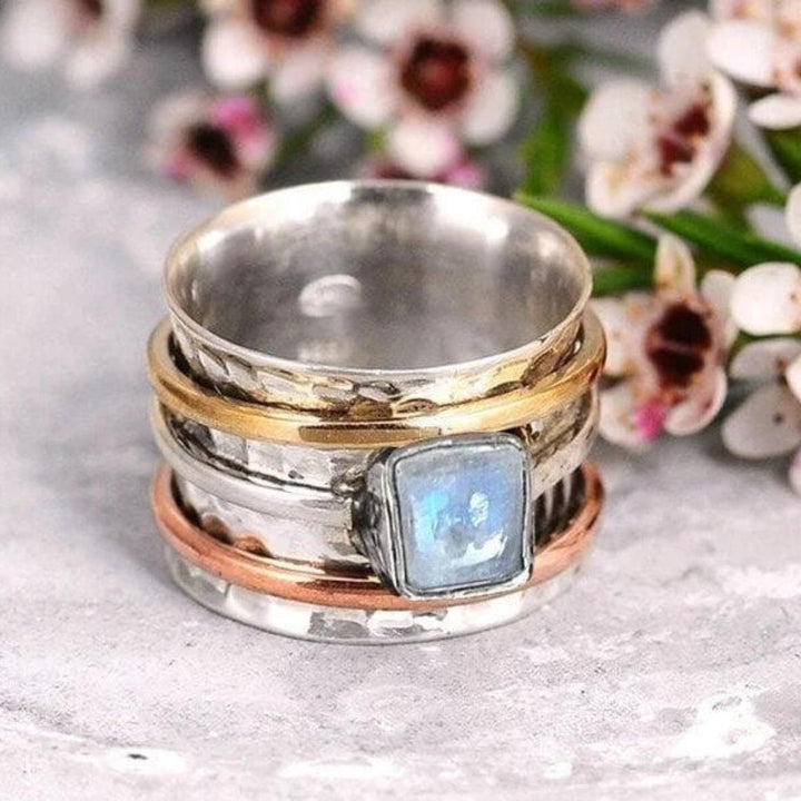 Chunky Maansteen Meditatie Ring