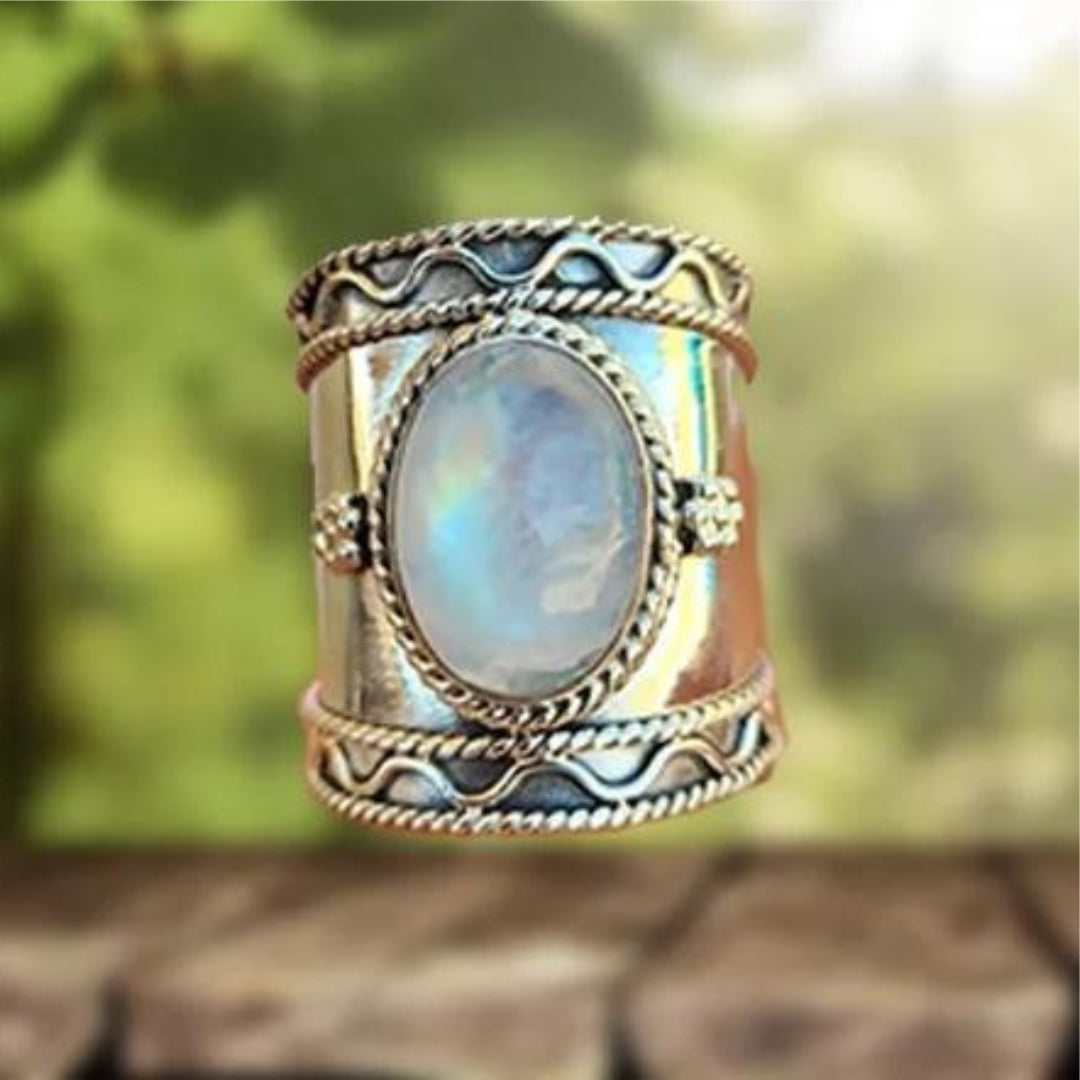 Bohemian Maansteen Brede Ring