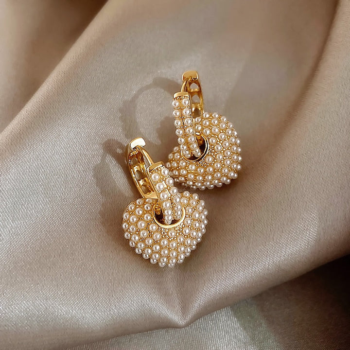 Złote kolczyki Pearl of Love