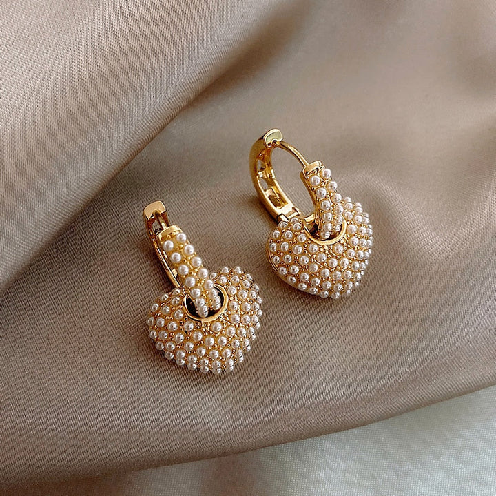 Złote kolczyki Pearl of Love