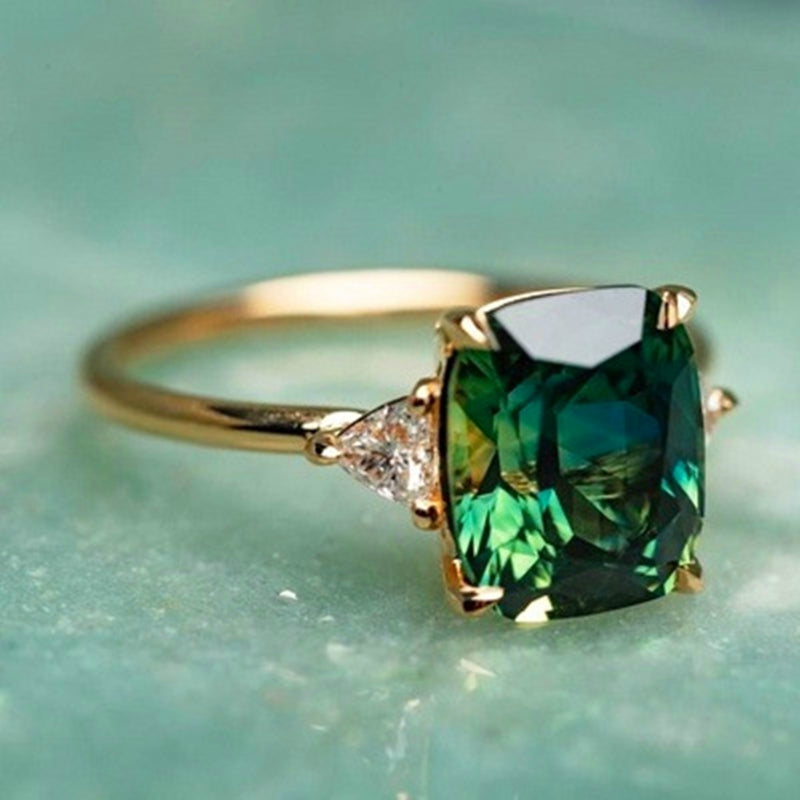 Groene Zirkonia Ring in Goud