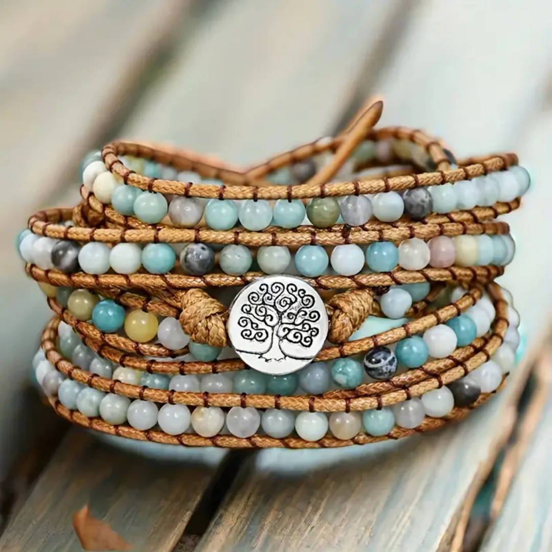 ライフツリーアマゾナイトラップブレスレット