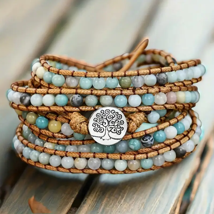 ライフツリーアマゾナイトラップブレスレット