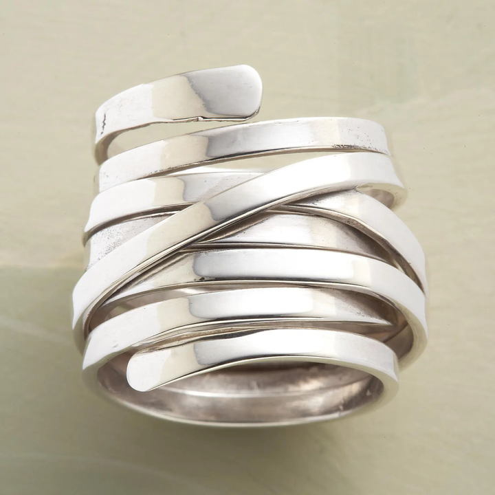 Hazel - Vintage Dikke Laag Zilveren Ring